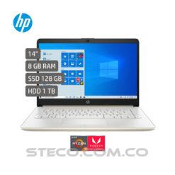 Portátil HP Laptop 14 dk0007la AMD Ryzen 5 3500U RAM 8GB HDD 1TB