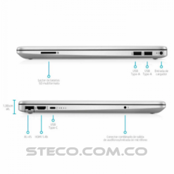 Portátil HP Laptop 15 dw1051la Intel Core i5-10210U RAM 8GB SSD M.2 de 256GB