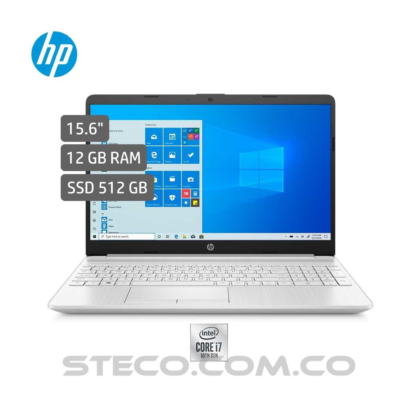 Portátil HP Laptop 15 dw1071la Intel Core i7-10510U RAM 12GB SSD M.2 de 512GB Portátil HP Laptop 15 dw1071la Intel Core i7-10510U RAM 12GB SSD M.2 de 512GB