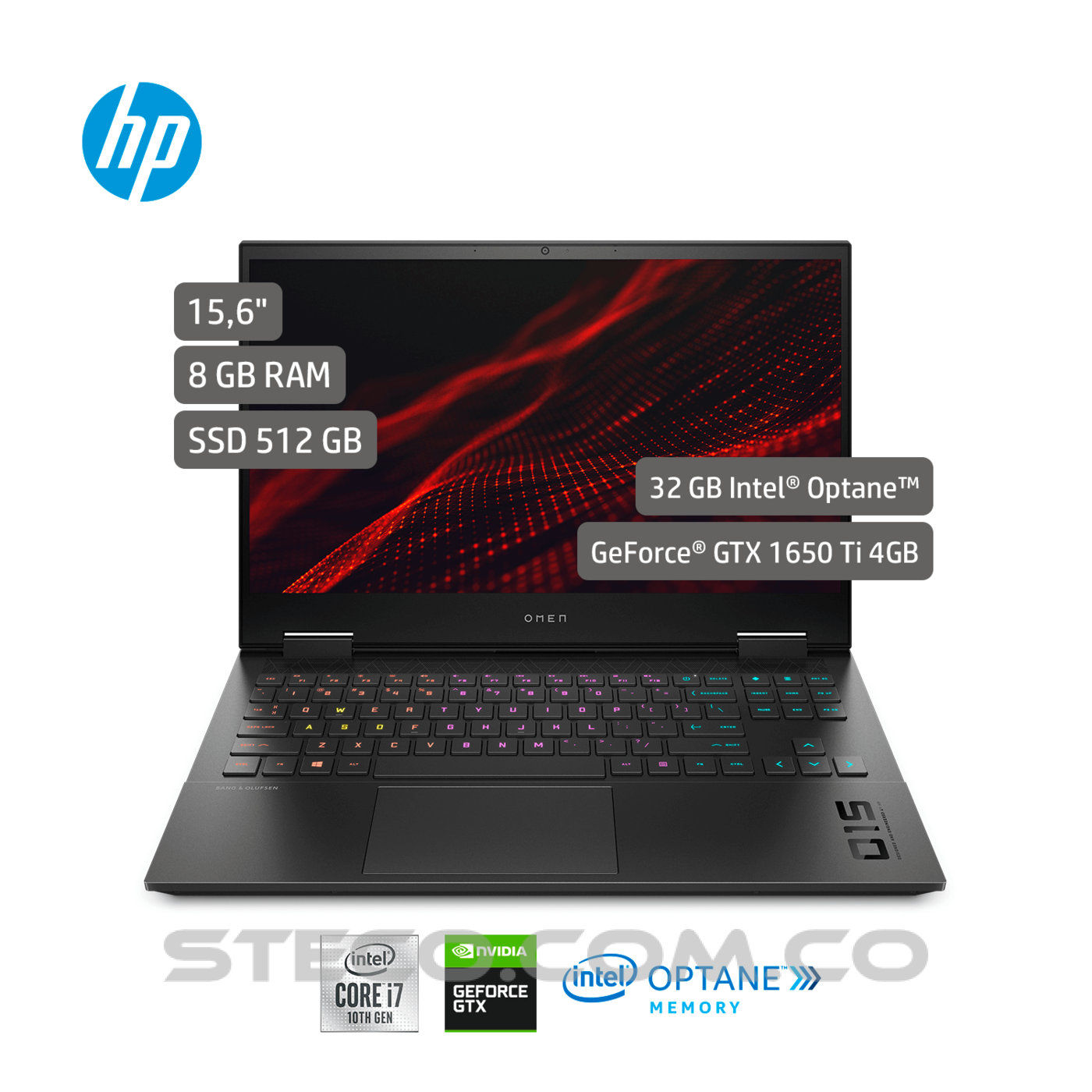 Portátil OMEN Laptop 15 ek0012la Intel Core i7-10750H RAM 8GB SSD M.2 de 512GB Portátil OMEN Laptop 15 ek0012la Intel Core i7-10750H RAM 8GB SSD M.2 de 512GB