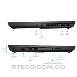 Portátil OMEN Laptop 15 ek0012la Intel Core i7-10750H RAM 8GB SSD M.2 de 512GB