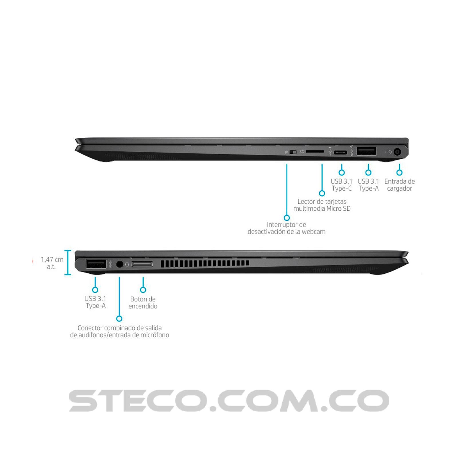 Portátil HP Laptop x360 15 ed1013la Intel Core i5-1135G7 RAM 8GB SSD M.2 de 256GB Portátil HP Laptop x360 15 ed1013la Intel Core i5-1135G7 RAM 8GB SSD M.2 de 256GB