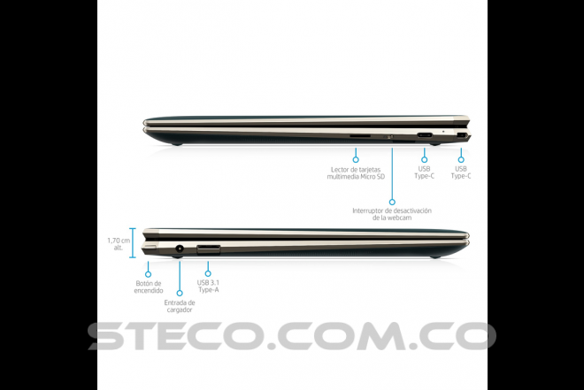 Portátil HP Spectre Laptop x360 13 aw0001la Intel Core i7 1065G7 RAM 8GB SSD 512GB Portátil HP Spectre Laptop x360 13 aw0001la Intel Core i7 1065G7 RAM 8GB SSD 512GB