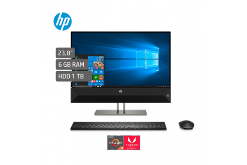 Desktop Hp All in One 24 xa111la AMD Ryzen 5 3550H RAM 6GB HDD de 1TB