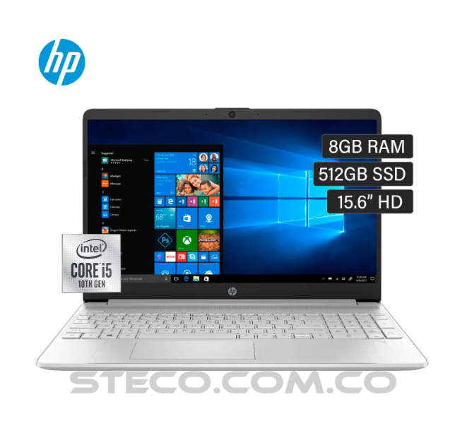 Portátil HP Laptop 15 dw1066la Intel Core i5 10210U RAM 8GB SSD M.2 512GB Portátil HP Laptop 15 dw1066la Intel Core i5 10210U RAM 8GB SSD M.2 512GB